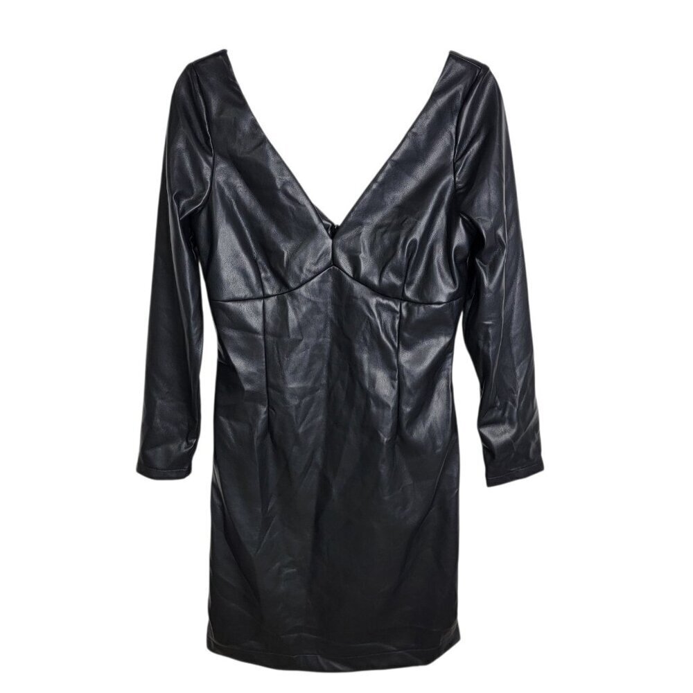 Wolf & Badger Maison Bogomil Black Noir Muse Eco Leather Dress NEW Size Large - Picture 5 of 16